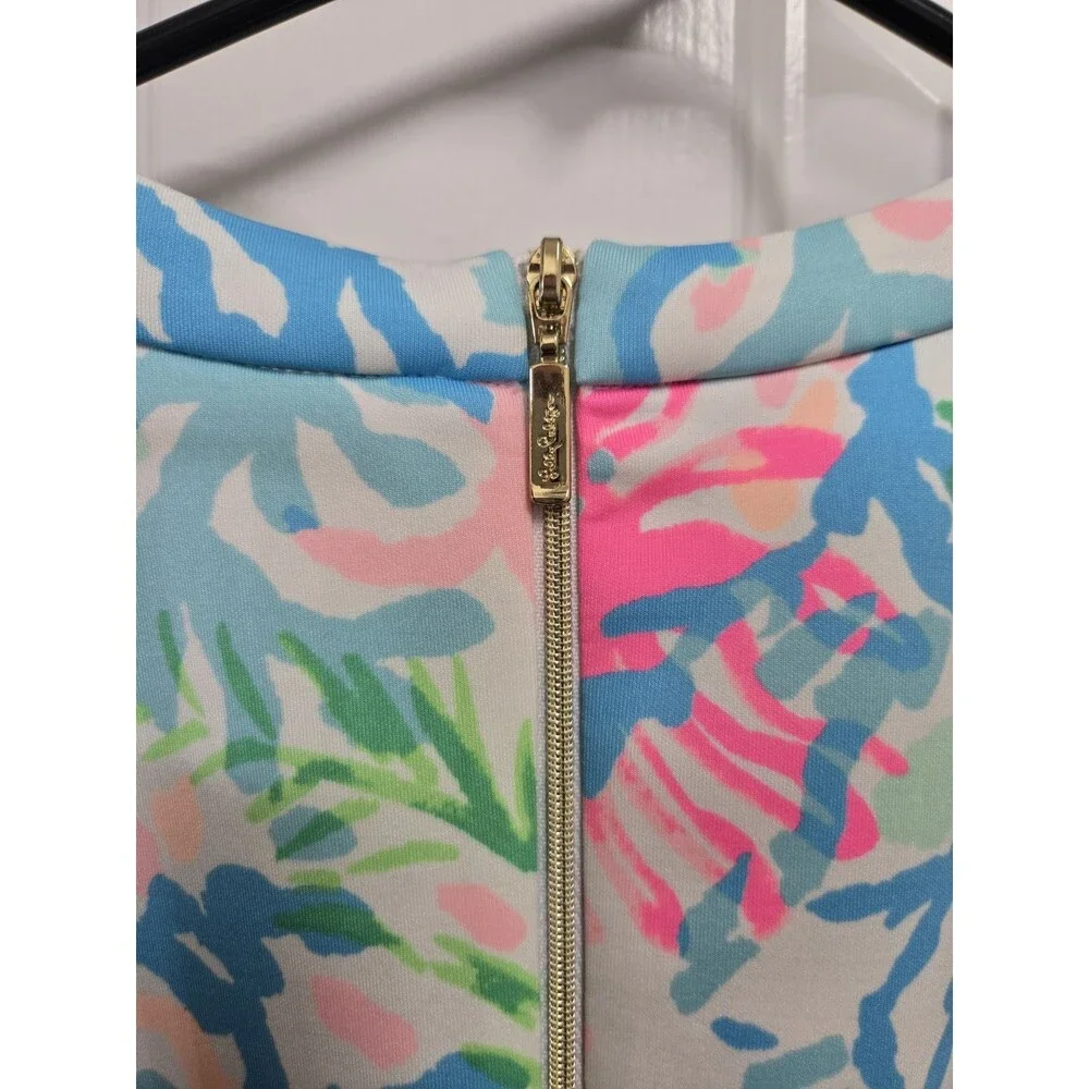 Lilly Pulitzer Sophelia Shift Dress Multi Color Coral Bay Girls Size 14 EUC - Picture 5 of 5